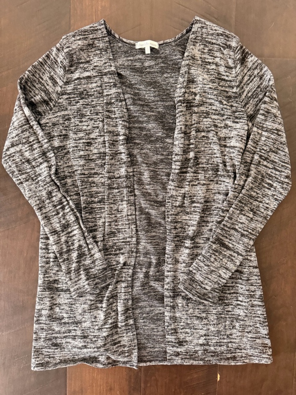 💛 Charlotte Russe Black Gray Marled Open Front Cardigan (S)